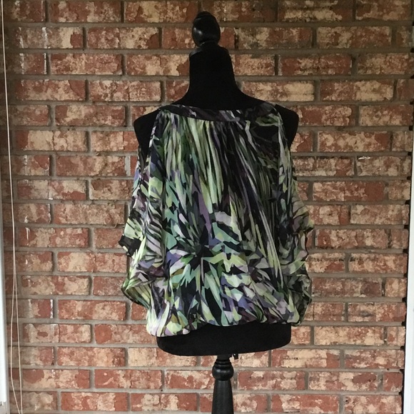 Jennifer Lopez Sheer Cold Shoulder Top - Picture 5 of 7